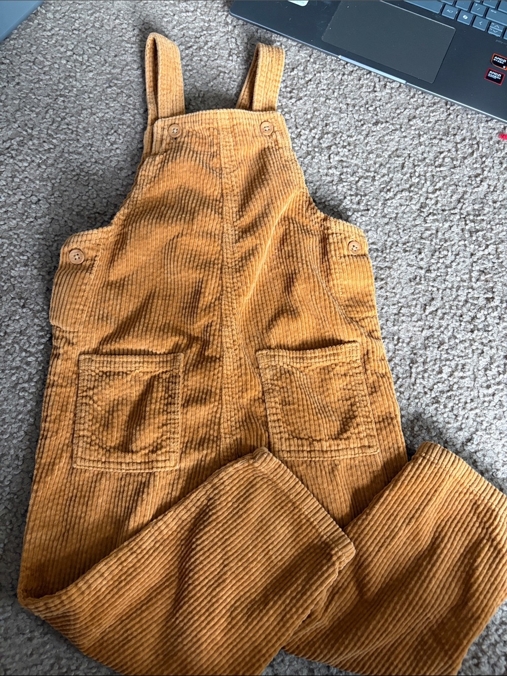 B67 Little Co 4t Corduroy Overalls Jumpsuit in Mustard